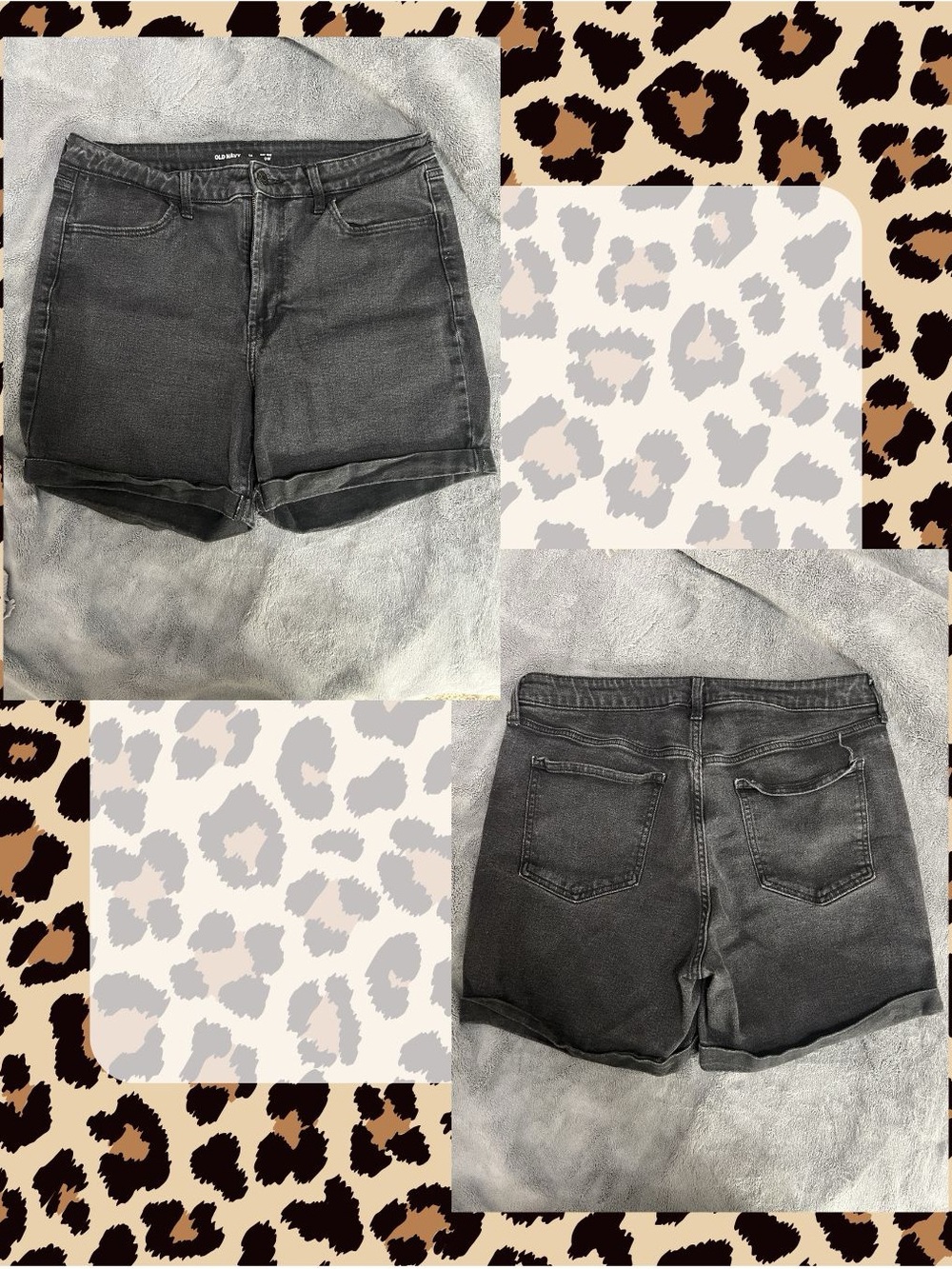Women's Black Washed Denim Shorts